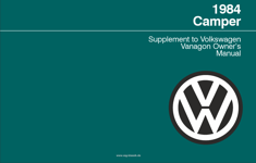 1984 Vanagon Camper Owners Manual