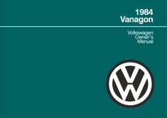 1984 Vanagon Owners Manual